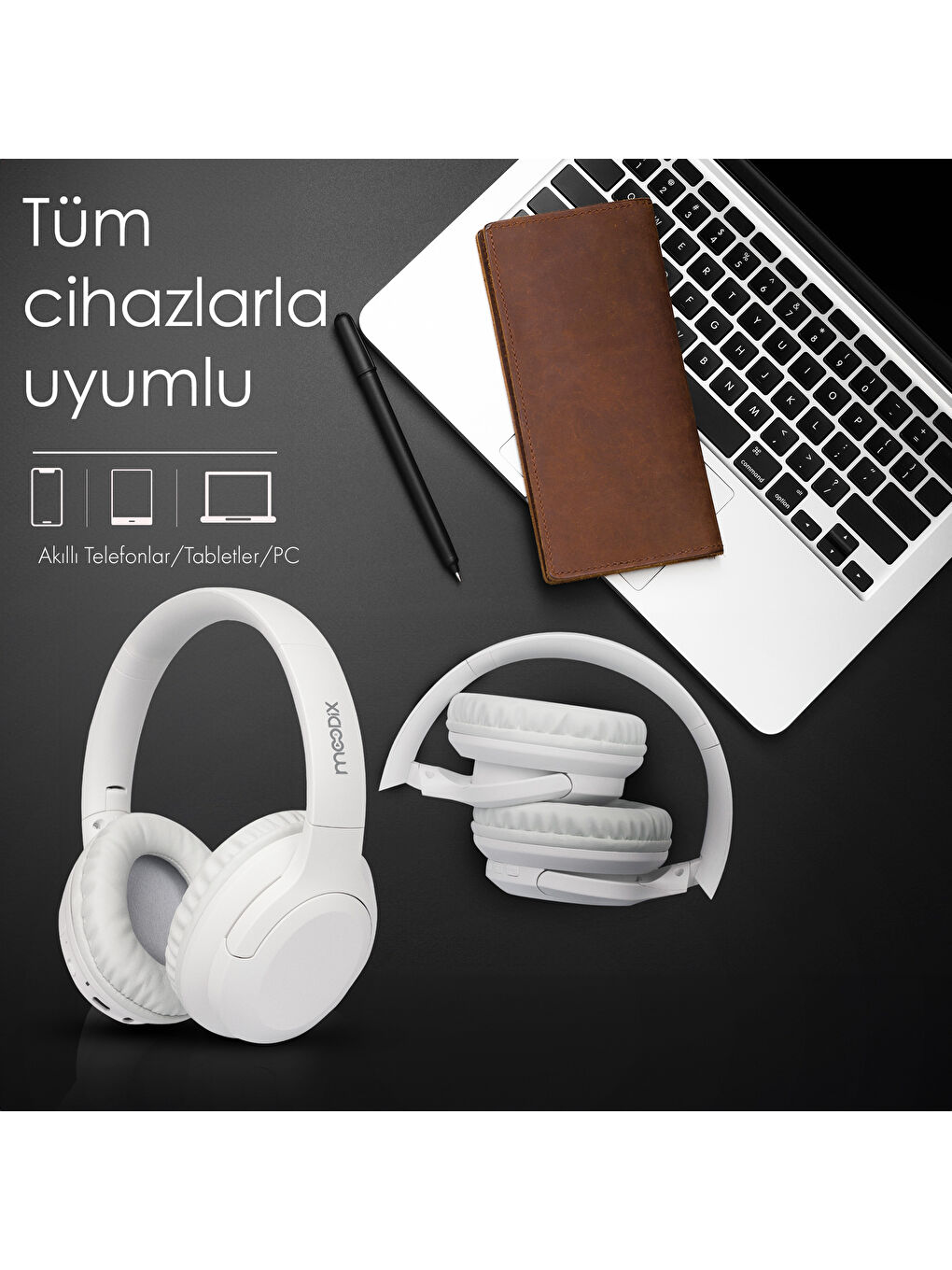 Moodix KO23BT1100B Bluetooth Kulaküstü Kulaklık Siyah - 3