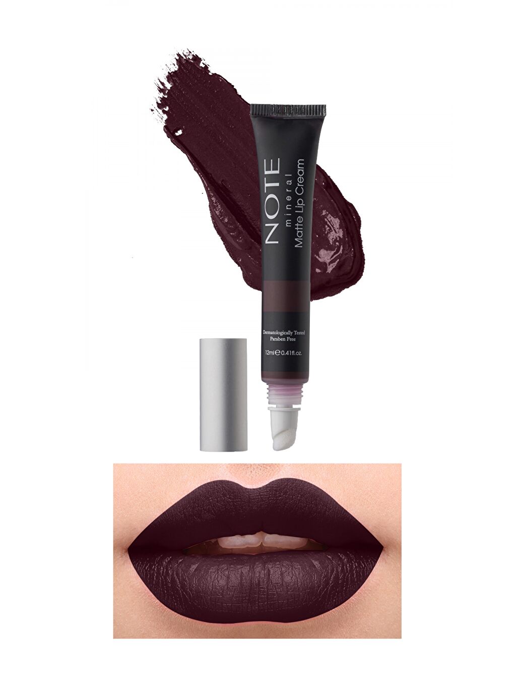 Note Cosmetique Mineral Matte Lip Cream Yarı Mat Bitişli Likit Ruj 08 Queen of Night - Mor - 1