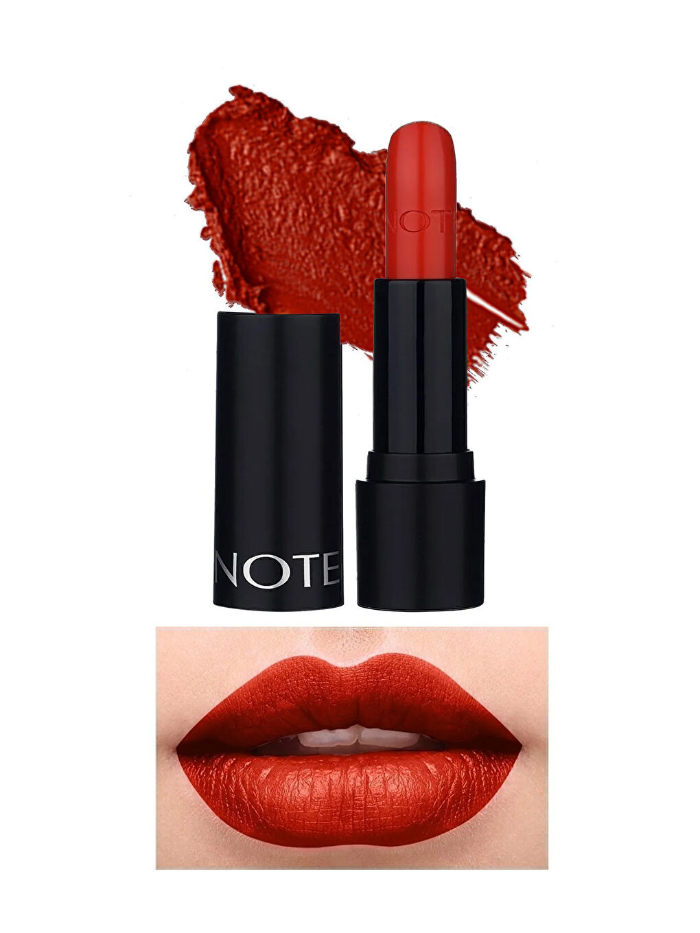 Note Cosmetique Deep Impact Lipstick Kremsi Dokulu Yarı Parlak Ruj 12 Flaming Heart Red - Kırmızı - 1