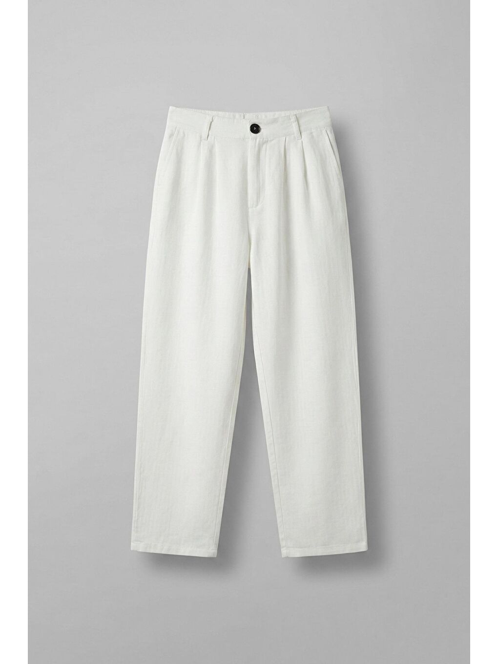 Erkek Beli Lastikli Desenli Baggy Pantolon Beyaz