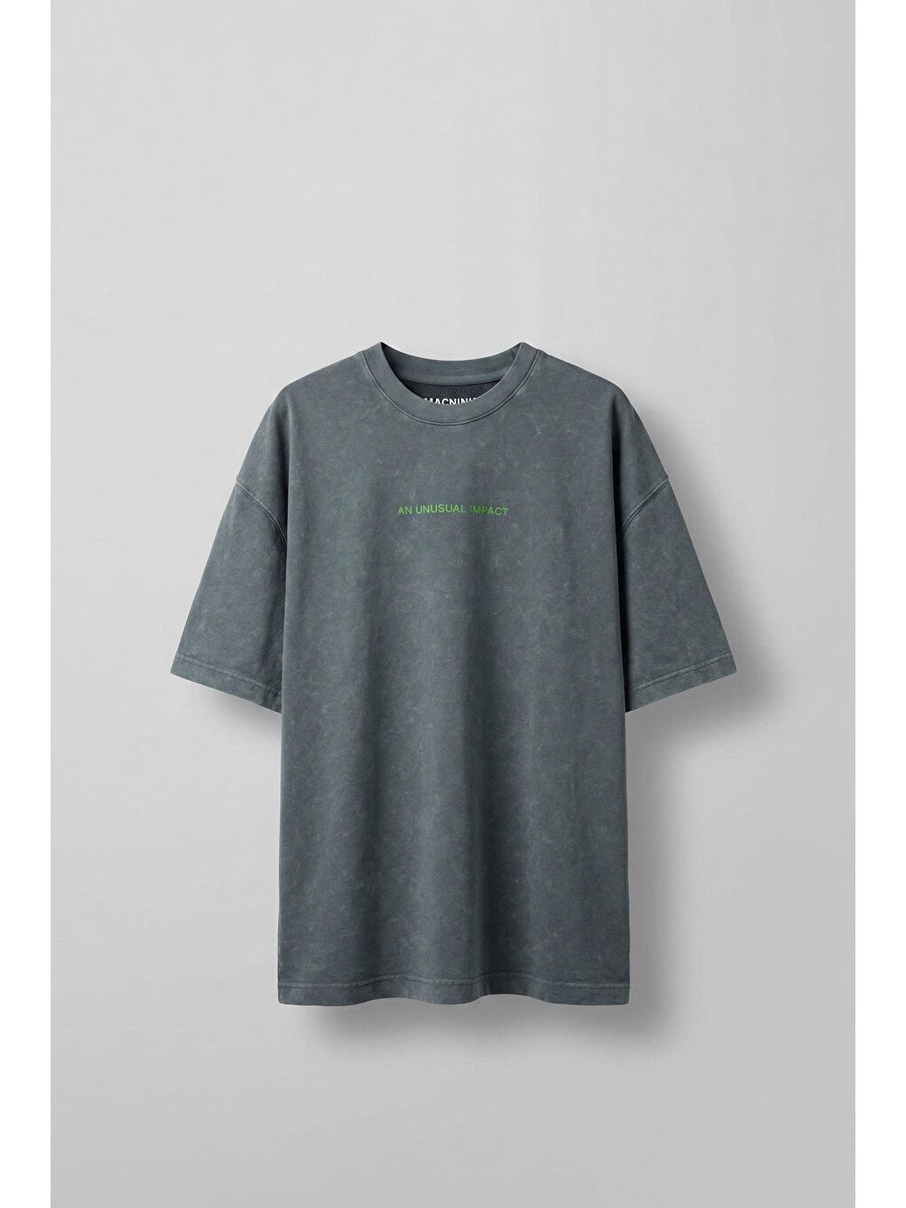 Gri Erkek Oversize Premium Yıkamalı T-Shirt Füme-1