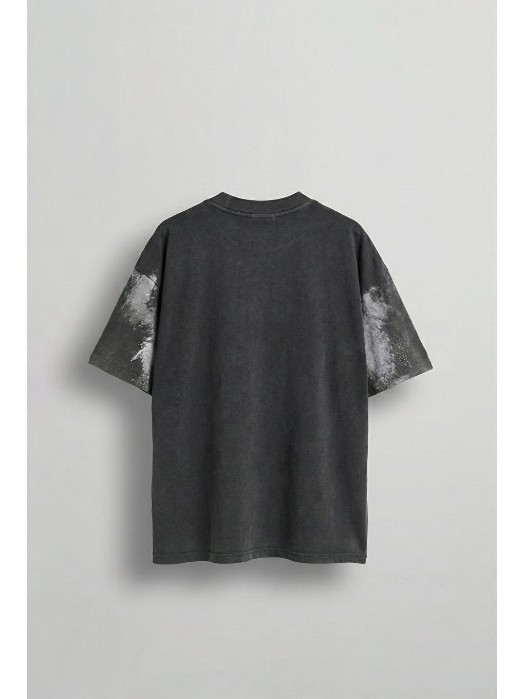 Erkek Cirsus Baskılı Yıkamalı Oversize T-Shırt Siyah-1