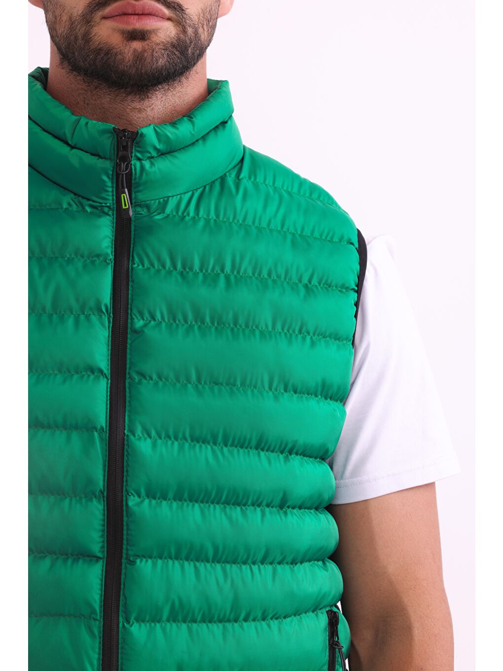 Yeşil Erkek Astarlı Su ve Rüzgara Dayanıklı Şişme Yelek DY-1000-5