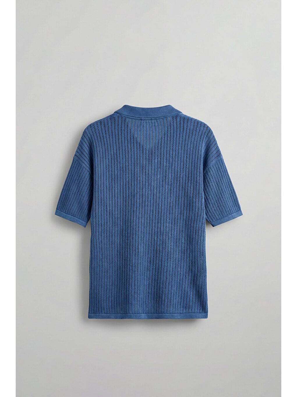 Erkek Polo Yaka Regular Fit Triko T-Shirt Koyu Mavi-1