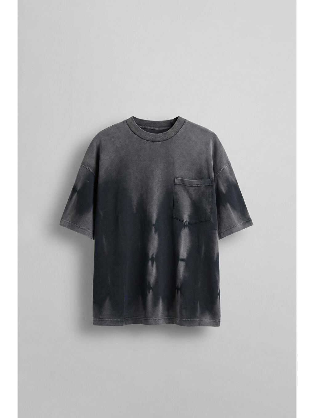 Erkek Yıkama Efektli Oversize T-Shirt Siyah