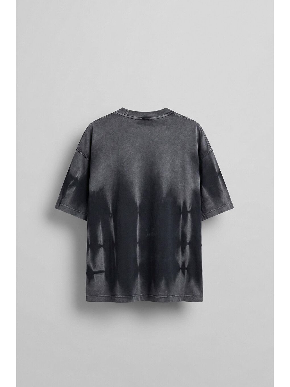 Erkek Yıkama Efektli Oversize T-Shirt Siyah-1