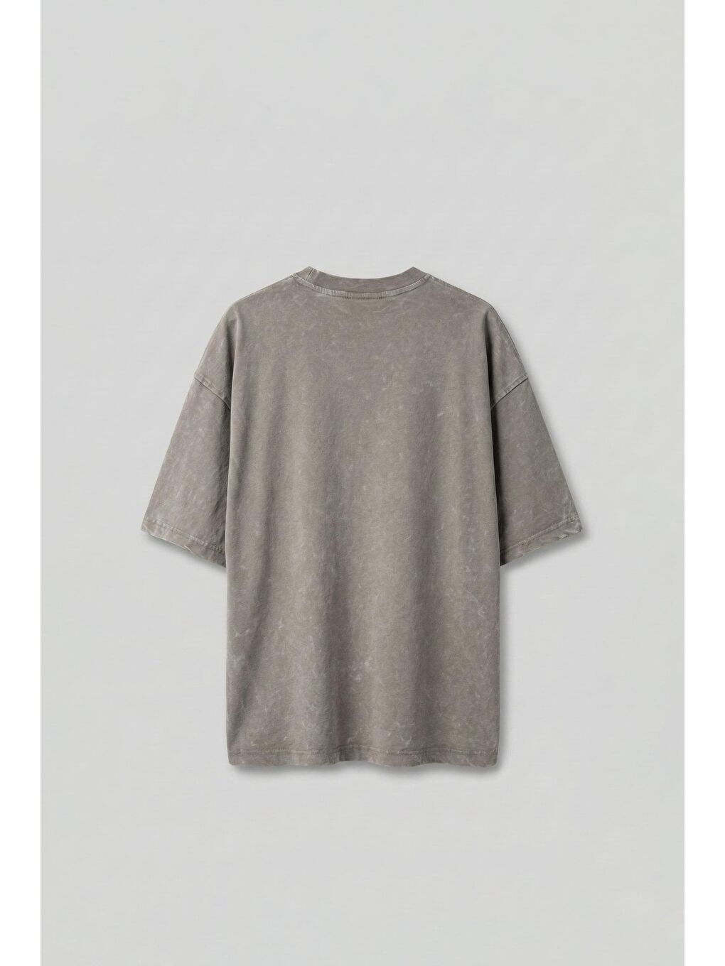 Erkek Yıkamalı Yumuşak Dokulu Oversize T-Shirt Açık Bej-1