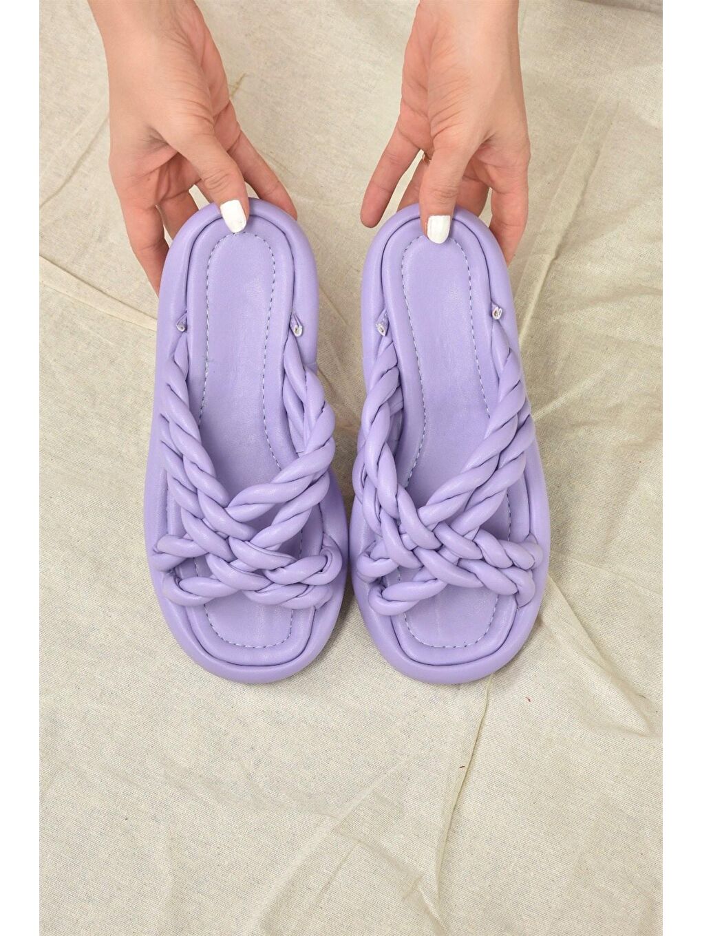 K848220509 Lila Kadın Terlik-1