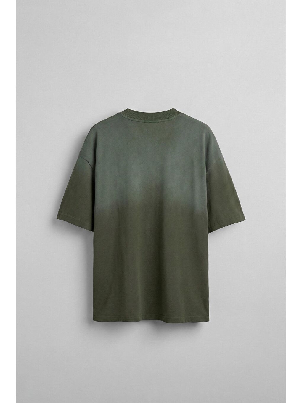 Erkek Yıkamalı Premium Kumaş Oversize T-Shirt Yeşil-1