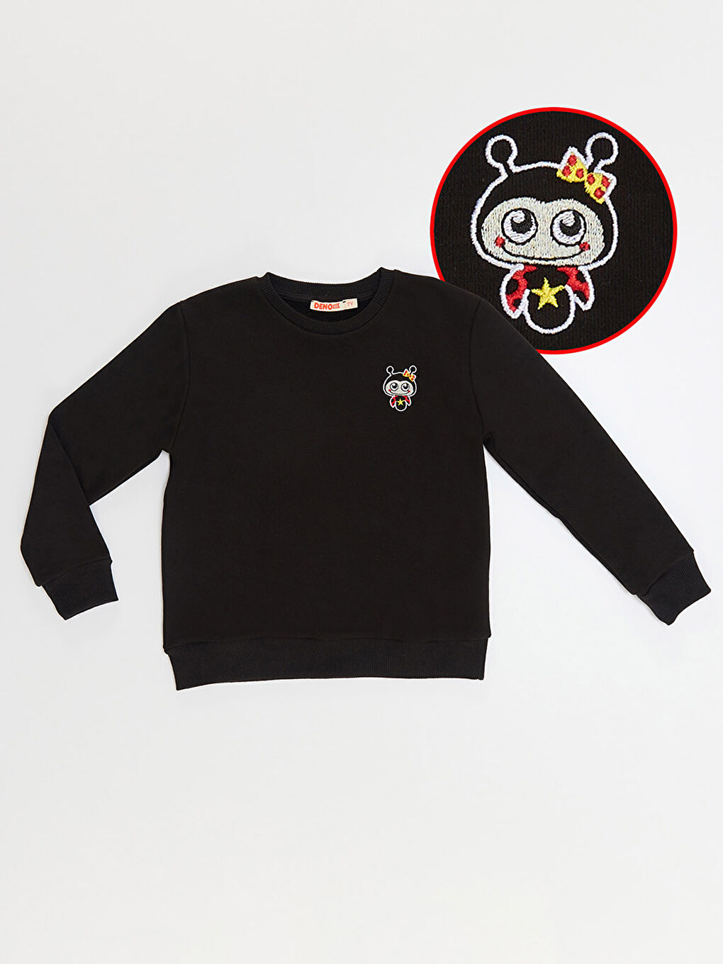 Uğurböceği Kız Çocuk Siyah Sweatshirt-2