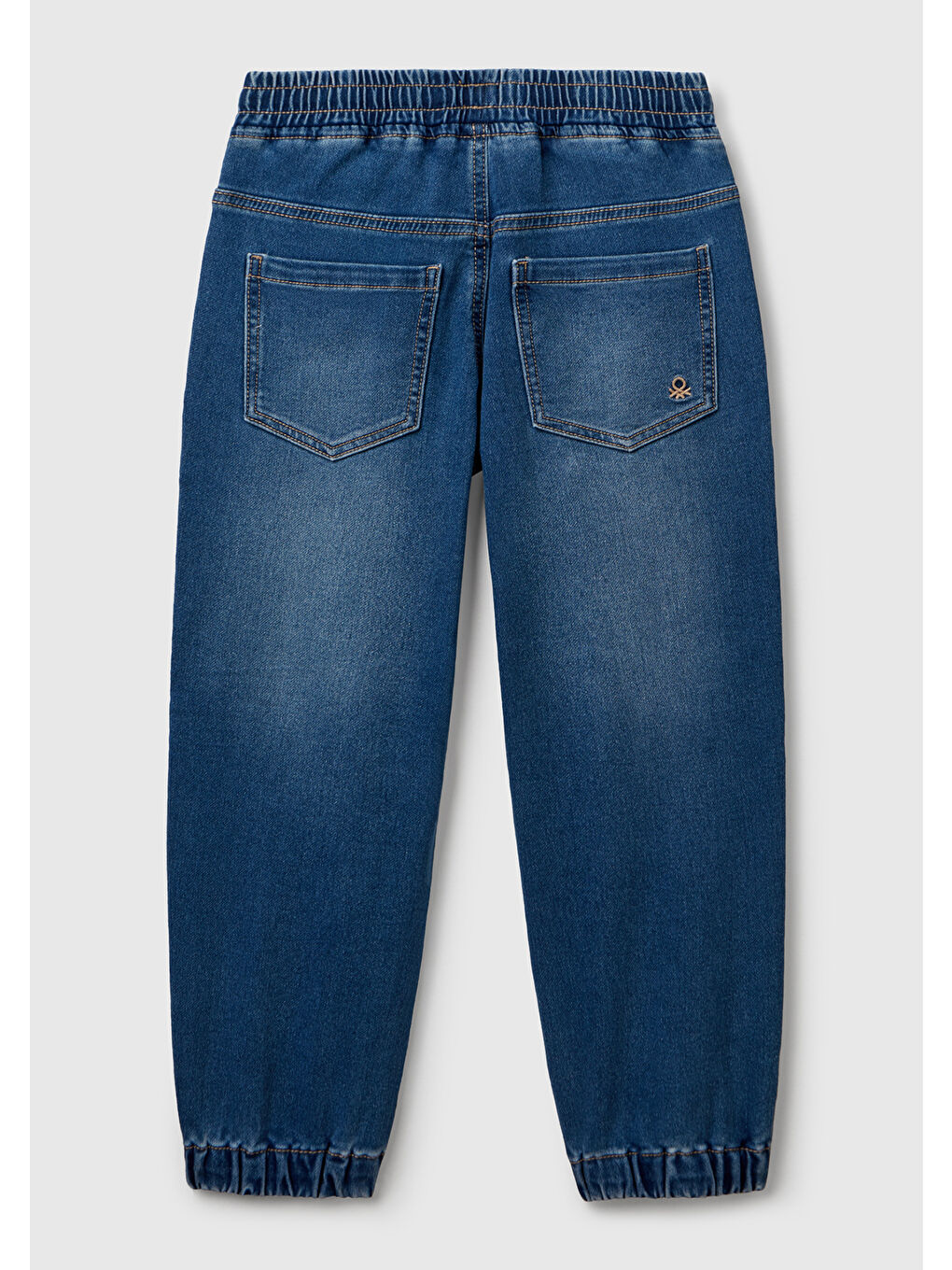 Mavi Erkek Çocuk Koyu Denim Logo Detaylı Büzgü İpli Denim Jogger Pantolon-1