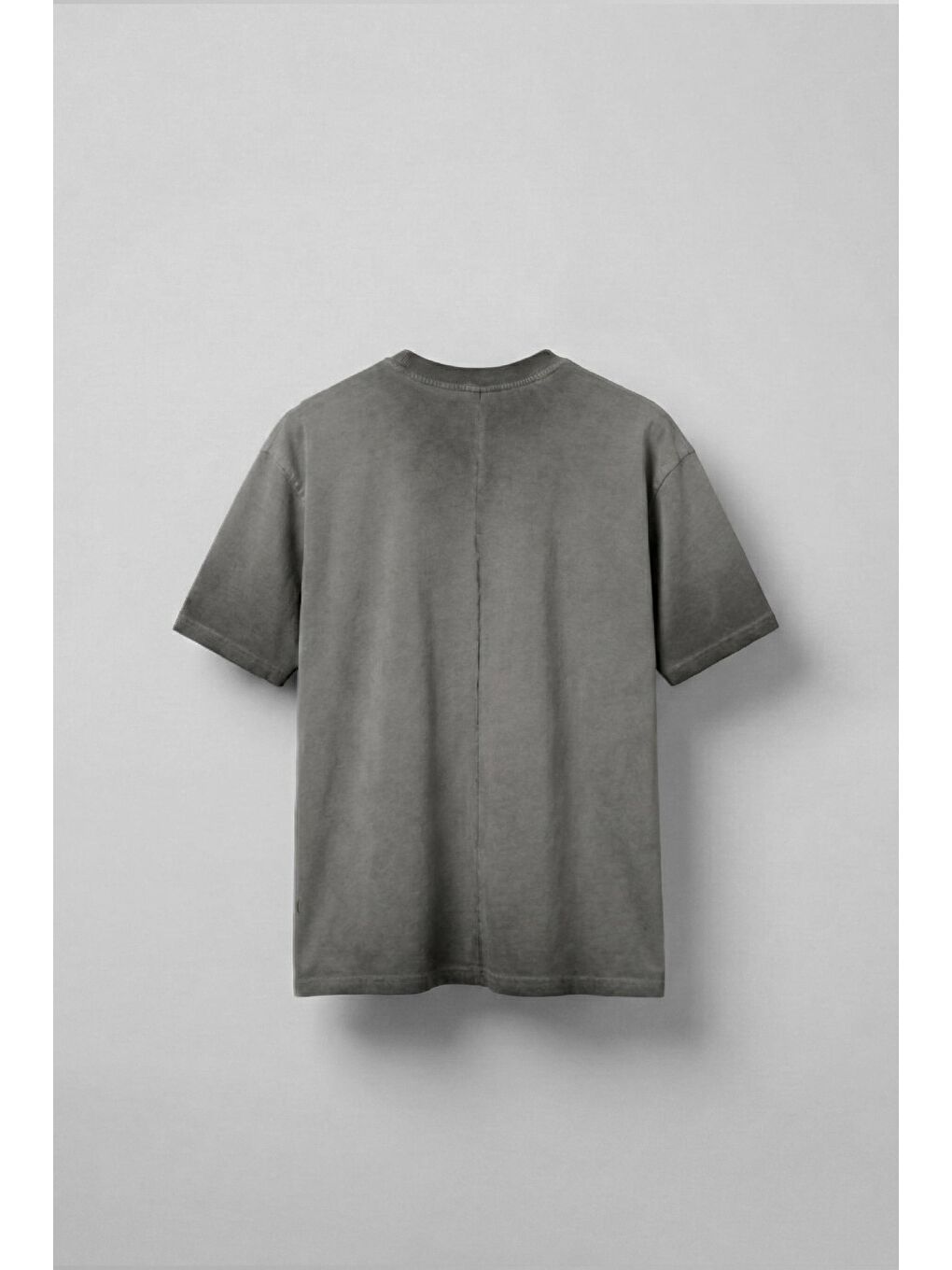 Erkek Oversize Yuvarlak Yaka Yıkamalı Catch T-Shirt Antrasit-1