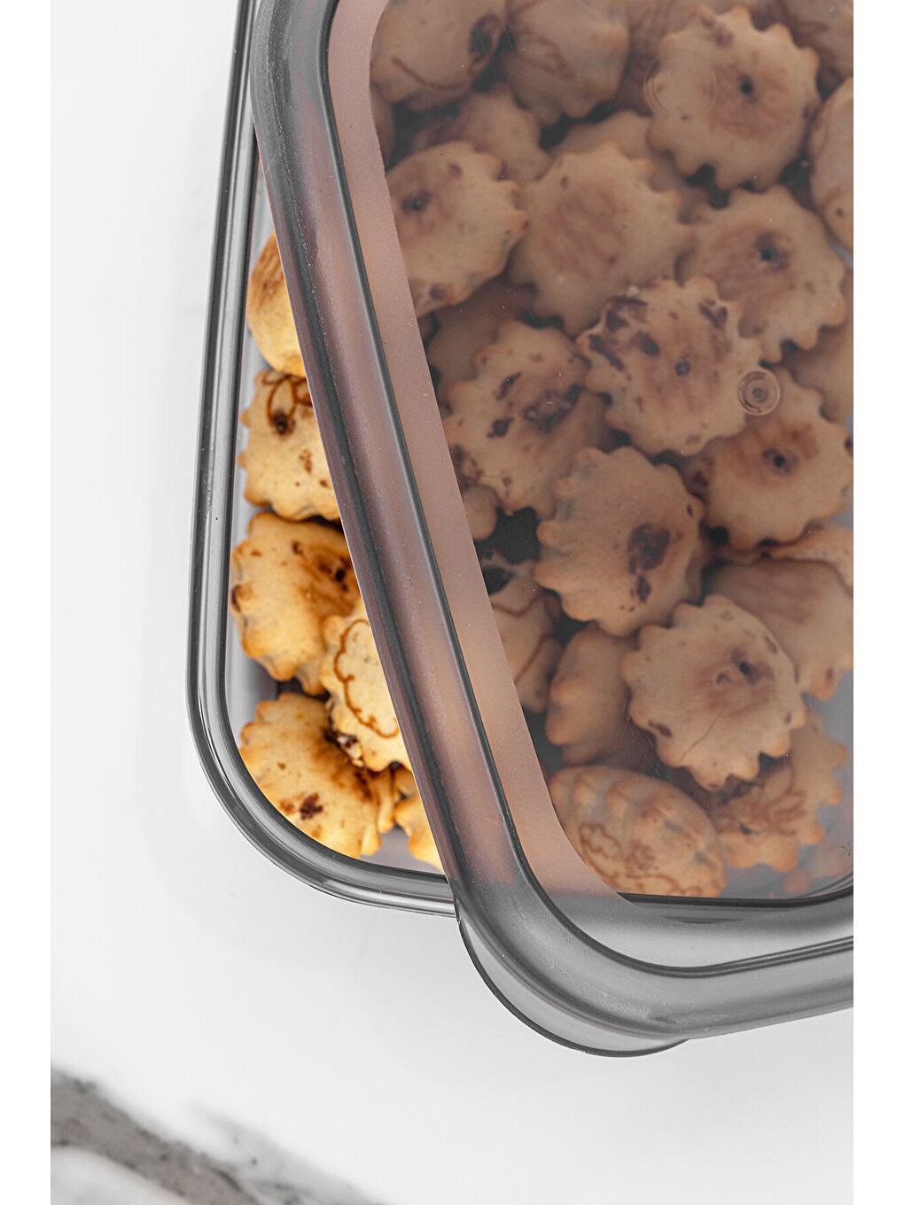 Gri 12'li Set Pratik Box - Dikdörtgen Kapaklı Saklama Kabı - Baharatlık Kahvaltı Çerezlik Kabı 12x380 ml-3