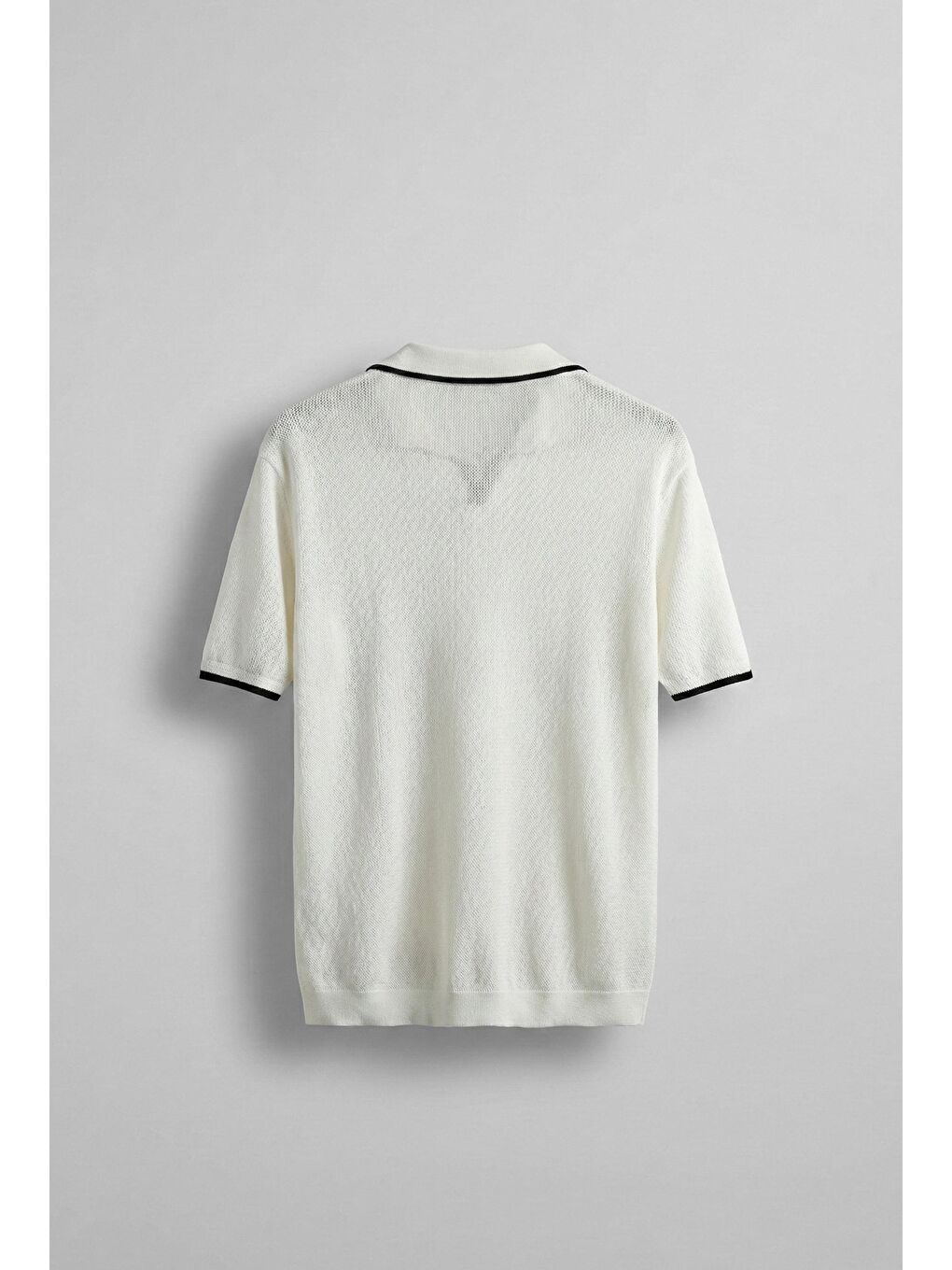 Erkek Polo Yaka Triko T-Shirt Ekru-1