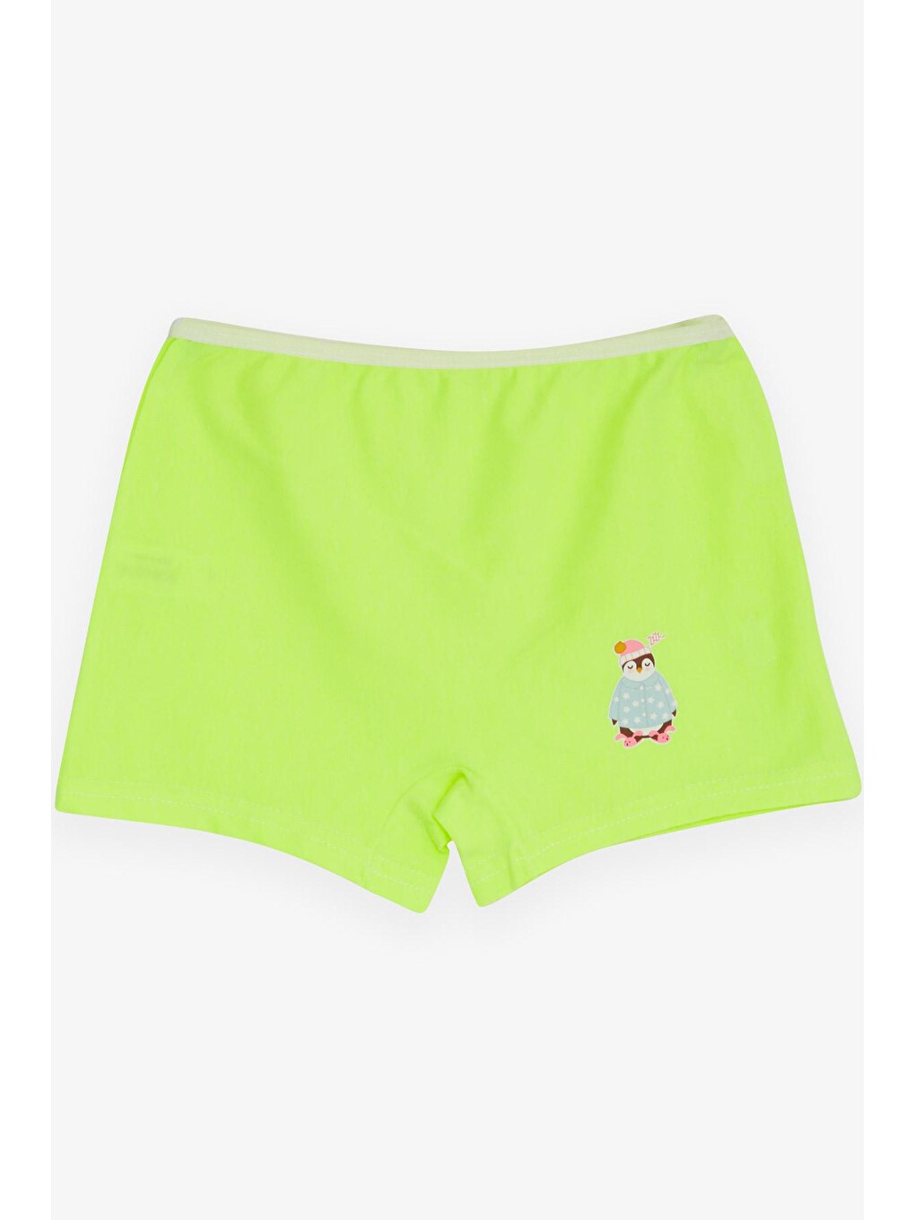 Kız Çocuk Boxer Uykucu Penguen Baskılı Neon Yeşil (9 Yaş)
