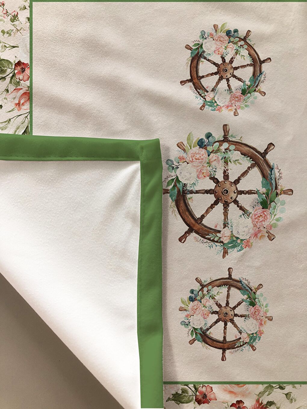 Karışık Modern Desenli Masa Örtüsü Mavi 140x200-1