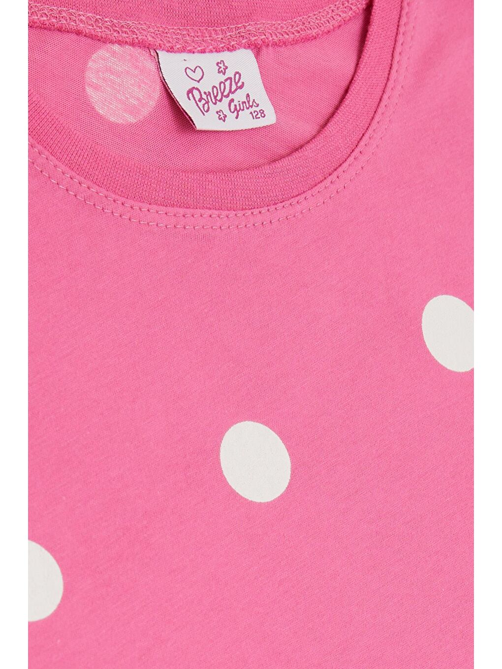 Kız Çocuk Şortlu Pijama Takımı Puan Desenli Pembe (6 Yaş)-4