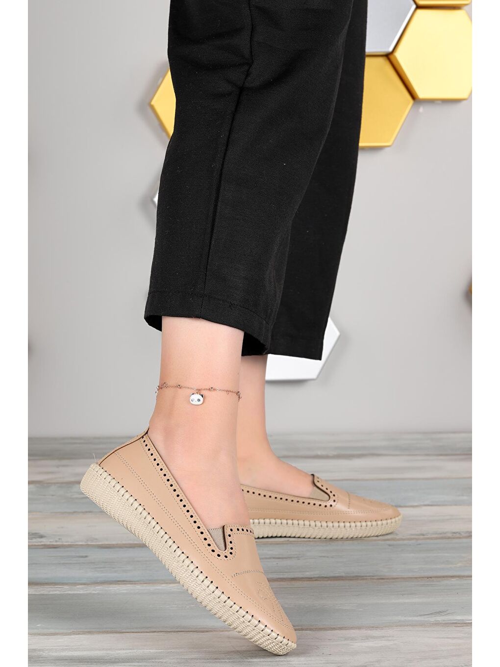 Bej Cilt Günlük Rahat Taban Kadın Babet 1105-6205