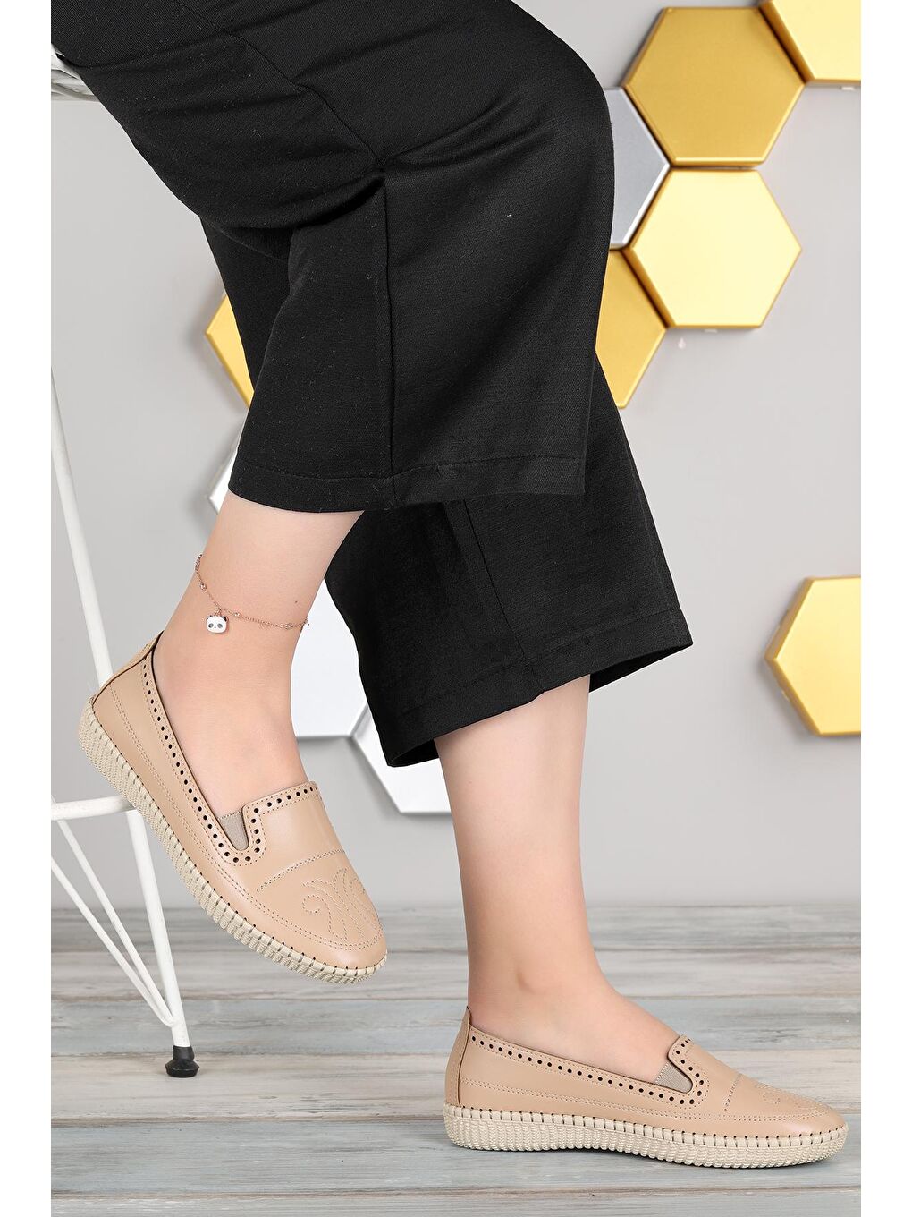 Bej Cilt Günlük Rahat Taban Kadın Babet 1105-6205-2