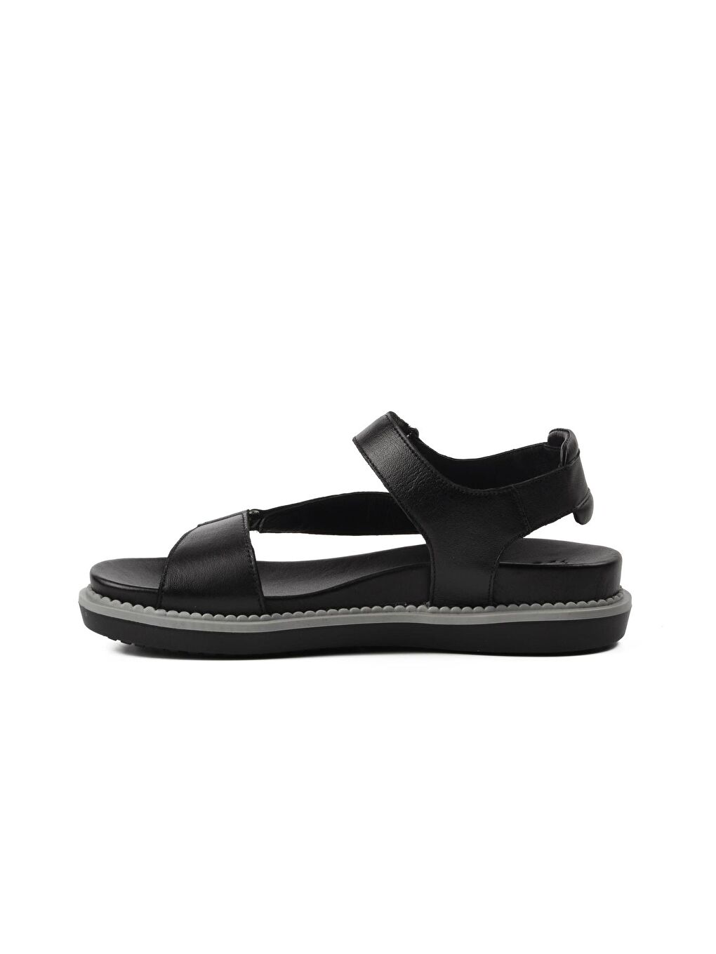 Siyah İçi Dışı Hakiki Deri Kadın Sandalet 202064Y-1