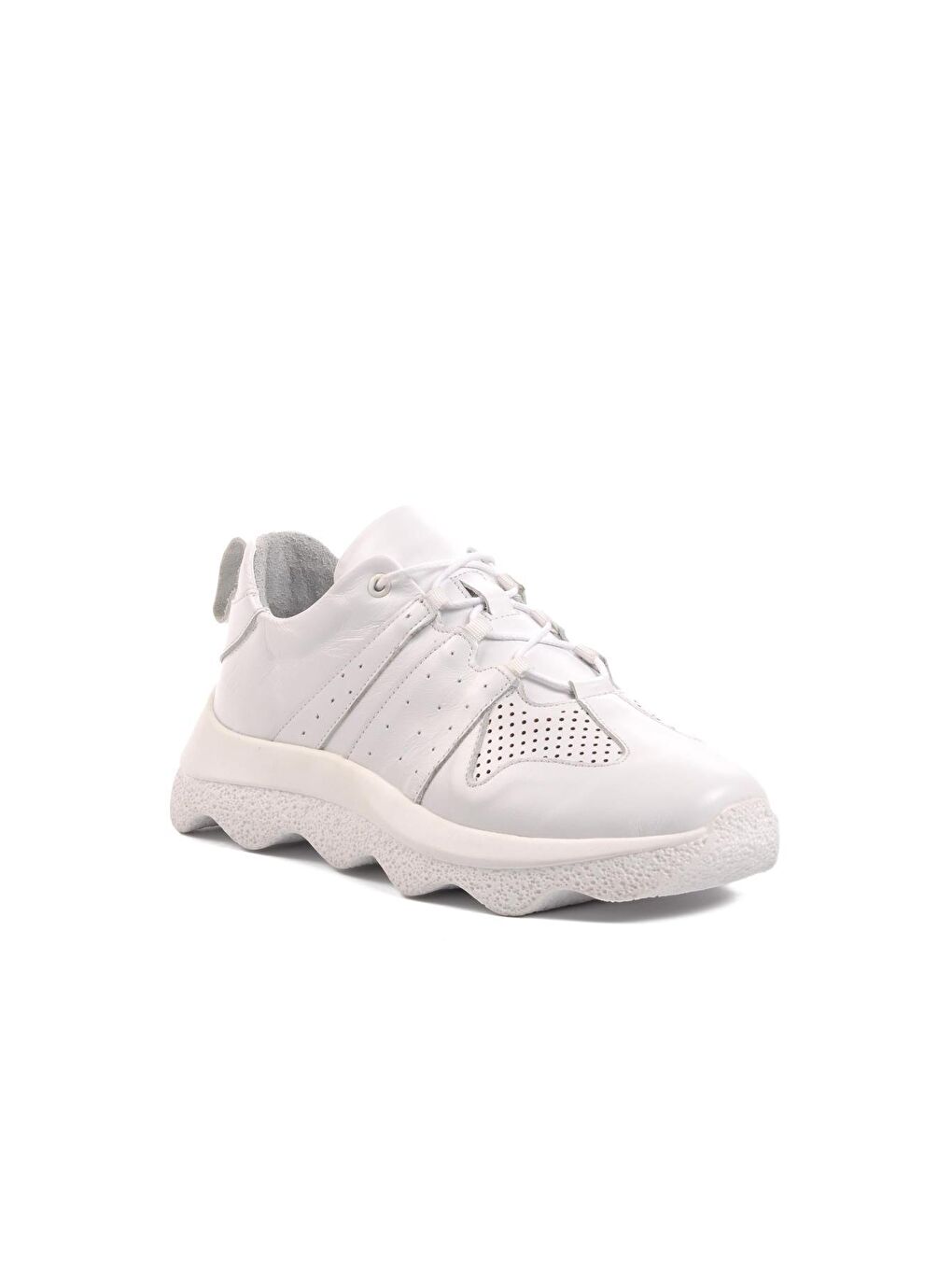 Beyaz İçi Dışı Hakiki Deri Kadın Sneaker 2314001-2