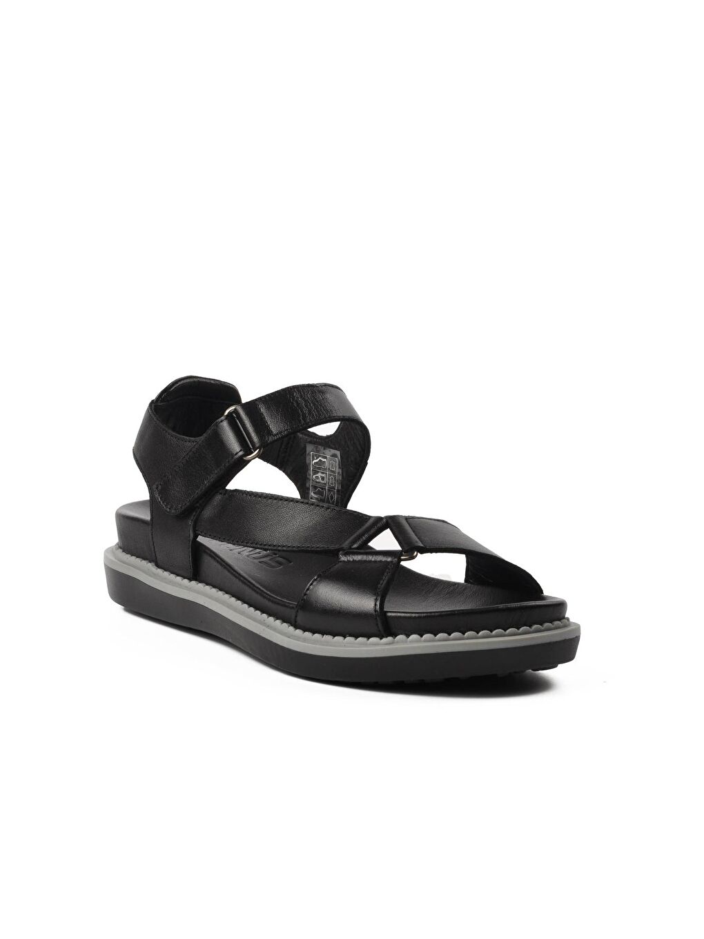 Siyah İçi Dışı Hakiki Deri Kadın Sandalet 202064Y-2