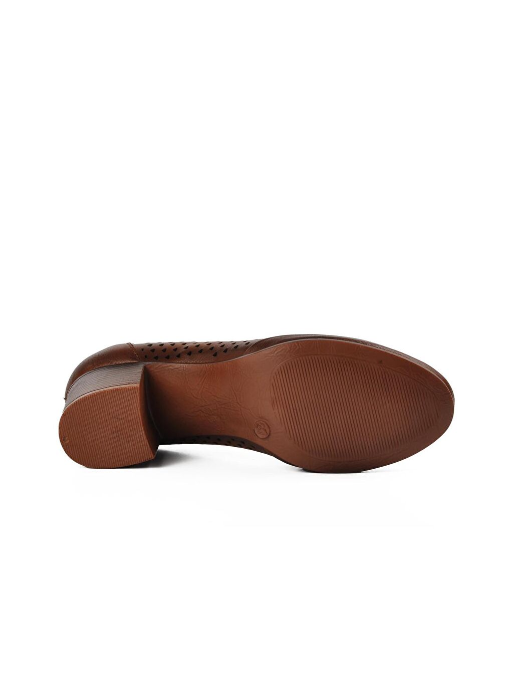 Kahverengi Taba Deri Kadın Topuklu Klasik Ayakkabı 2113301Y-4