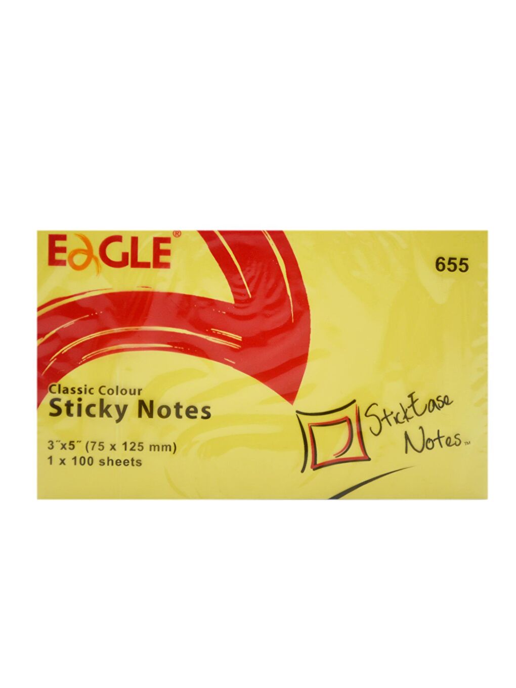 Eagle Sarı 75x125 mm Klasik Renk Yapışkanlı Not Kağıdı 100 Yaprak Sarı (655)