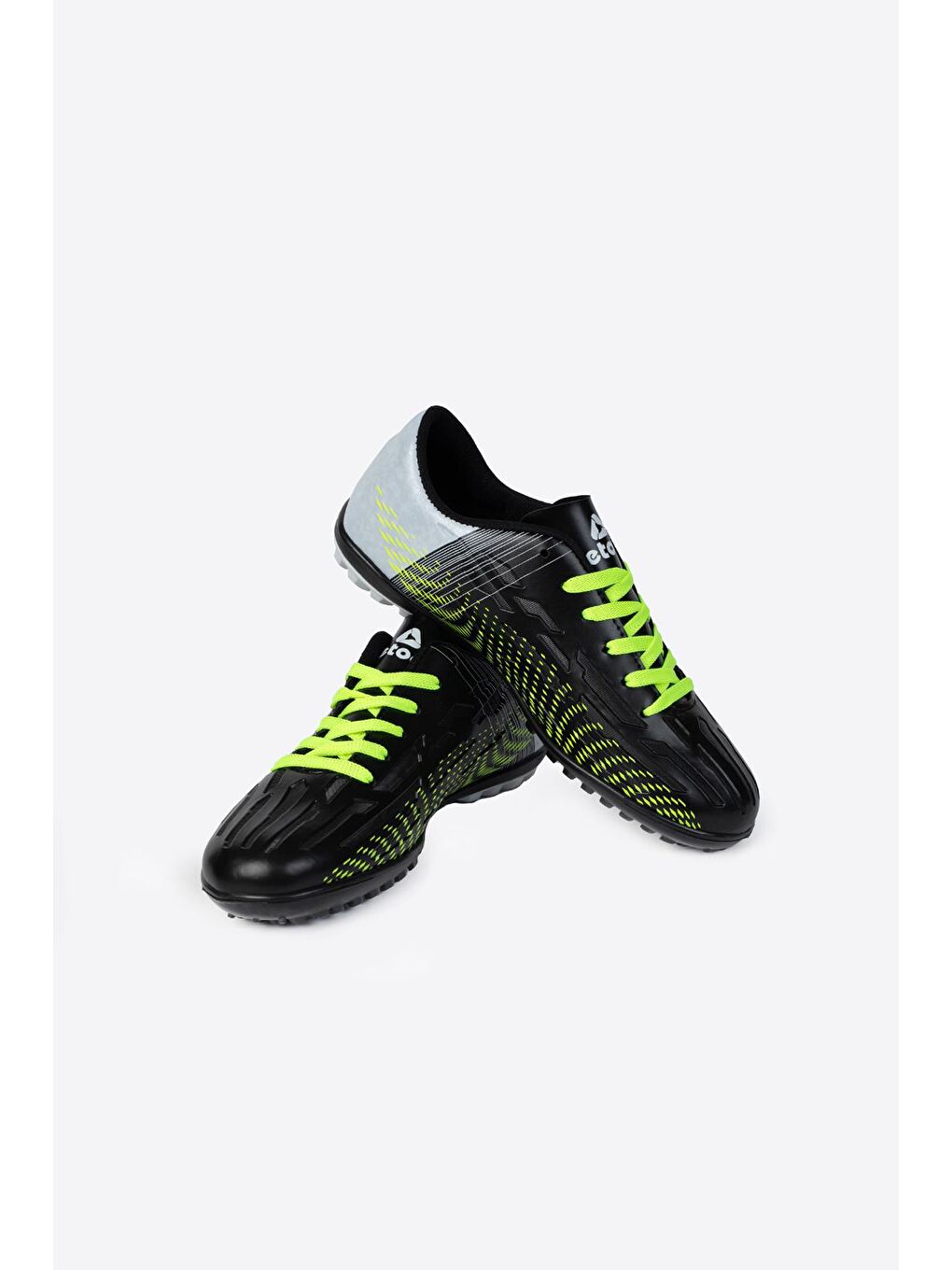 Siyah Yuvarlak Burunlu Bağcıklı Baskılı Erkek Krampon Ayakkabı-2