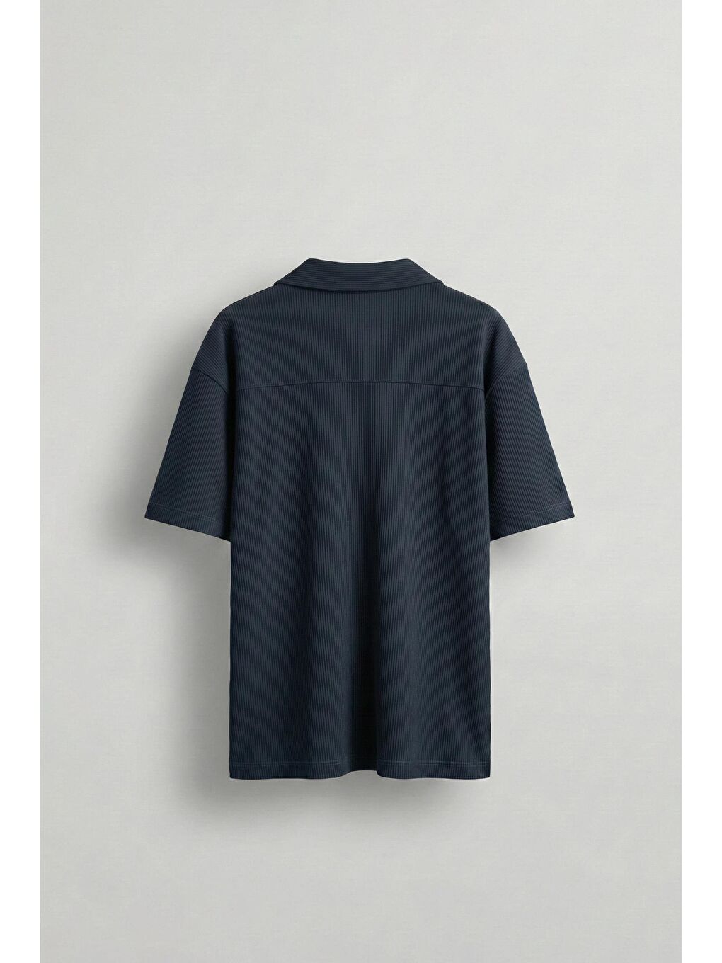 Erkek Fermuarlı Polo Yaka T-Shirt Lacivert-1