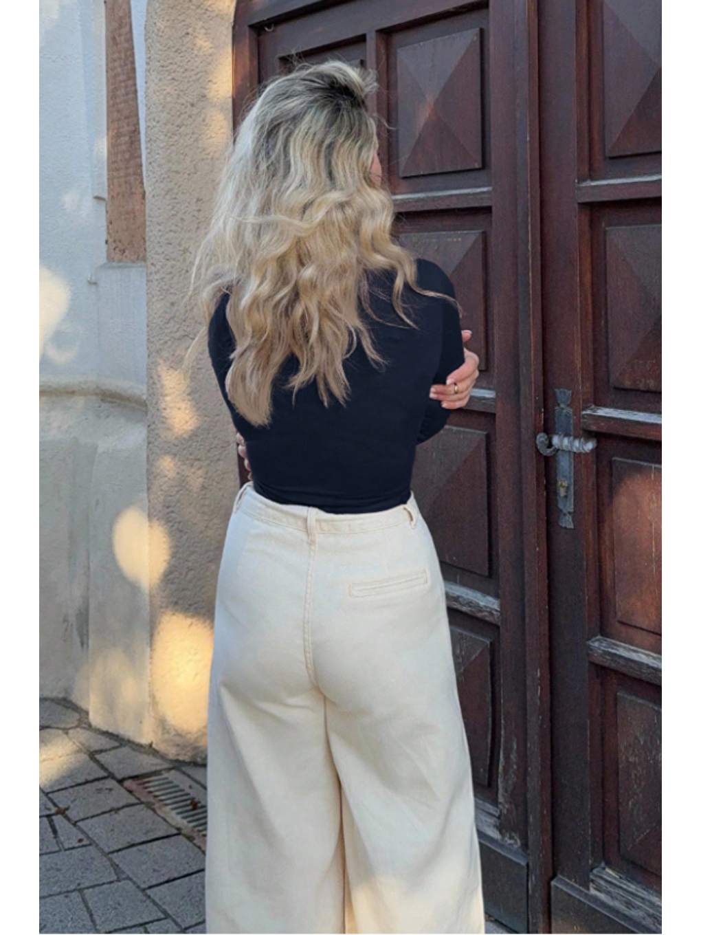 Kadın Lacivert Kruvaze Yaka Uzun Kollu Bağlamalı Slim Fit Bluz-3