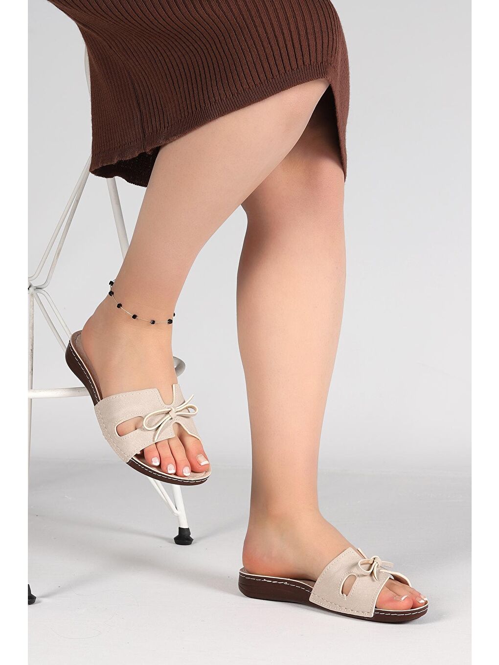 Bej Günlük Topuklu Jeli Kadın Terlik Ary 11-367-2