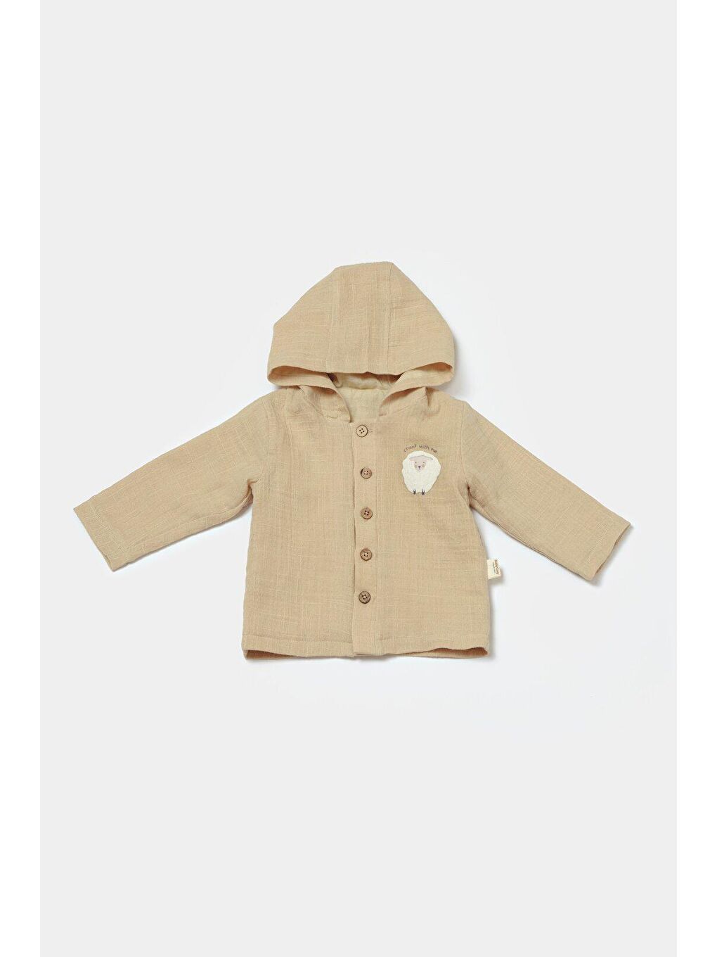 Bej Müslin Kapüşonlu Ceket & Pantolon Set-3