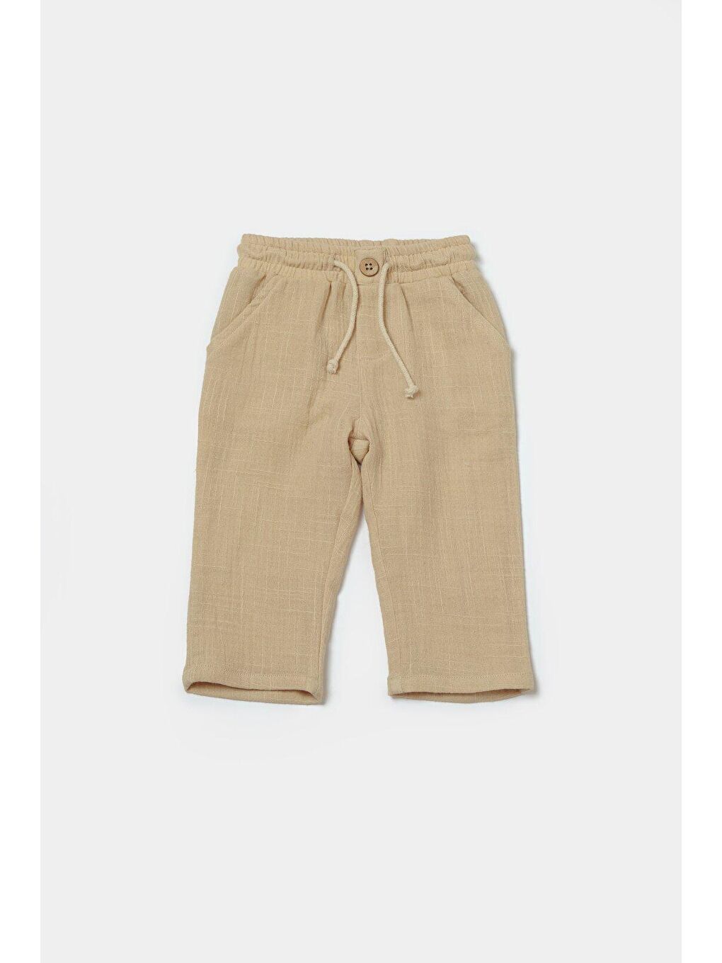 Bej Müslin Kapüşonlu Ceket & Pantolon Set-4