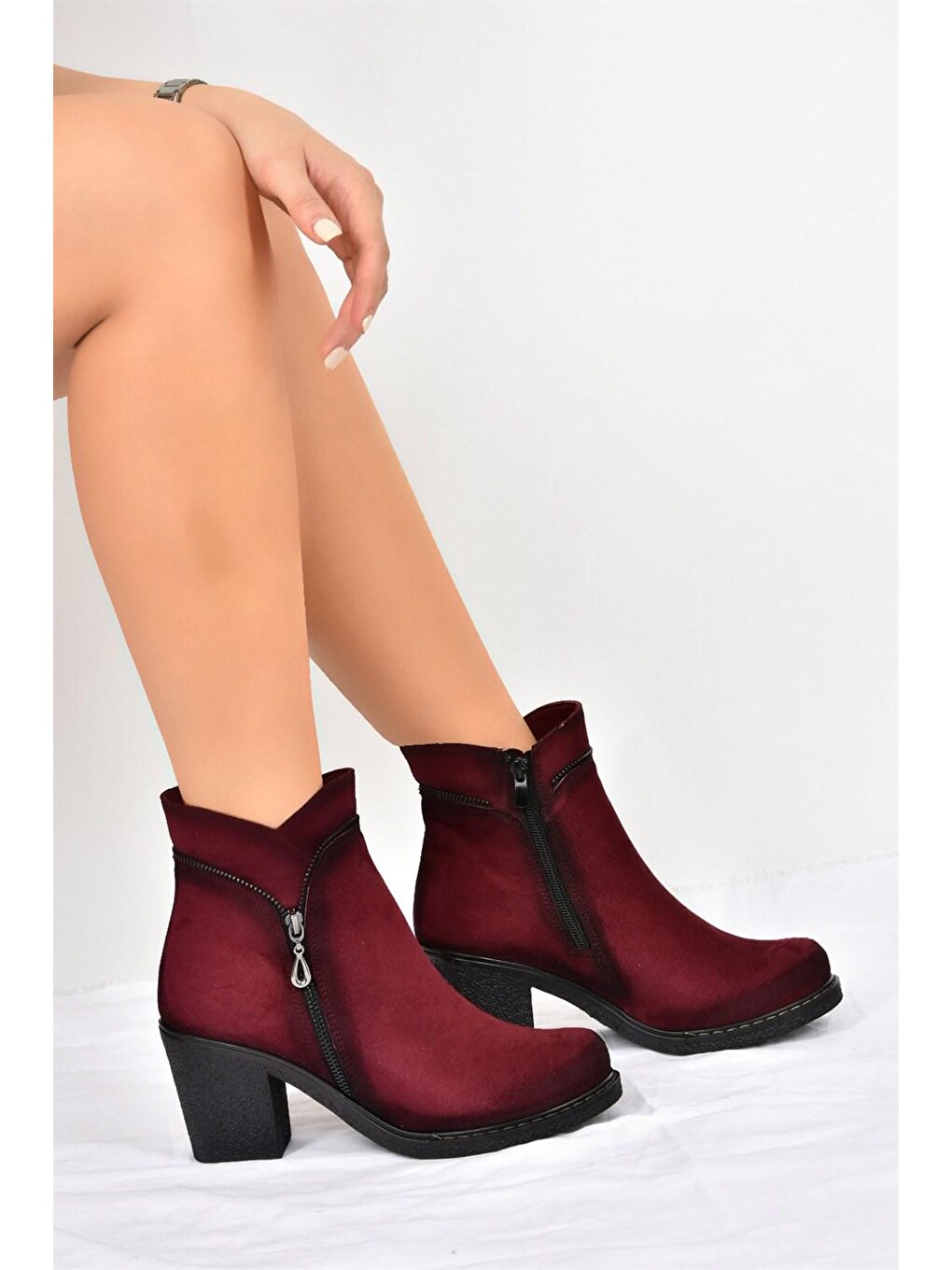 C674150502 Bordo Kadın Bot-1