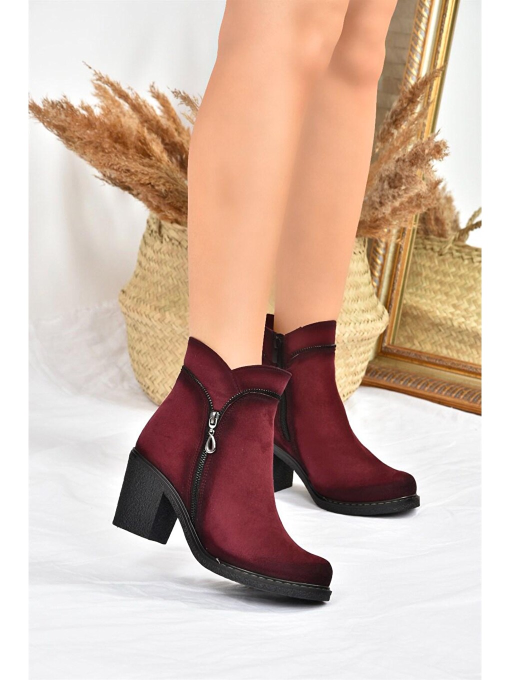 C674150502 Bordo Kadın Bot-2