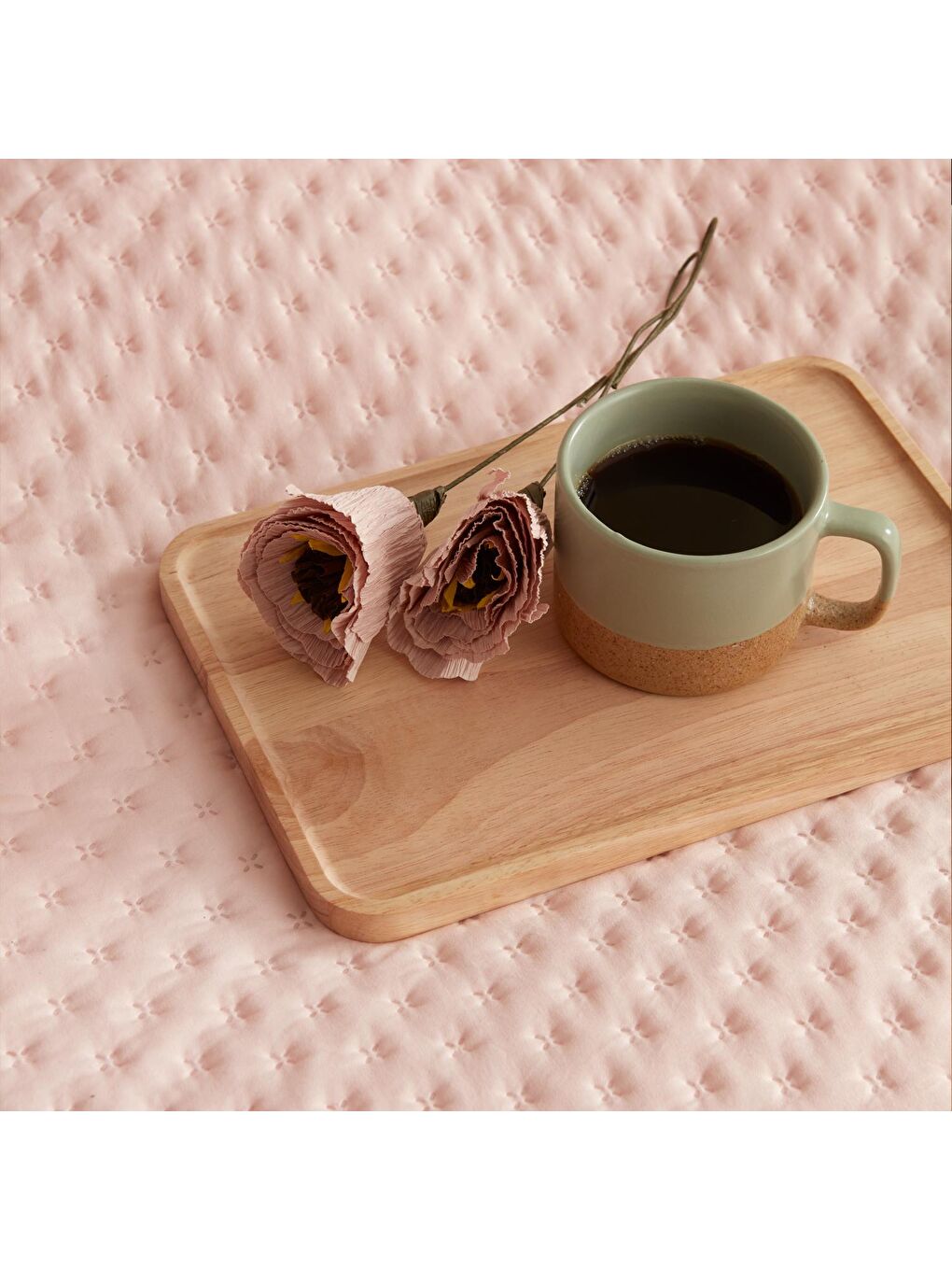 Pembe Çift Kişilik Yatak Örtüsü Pudra 230 x 250 cm-3