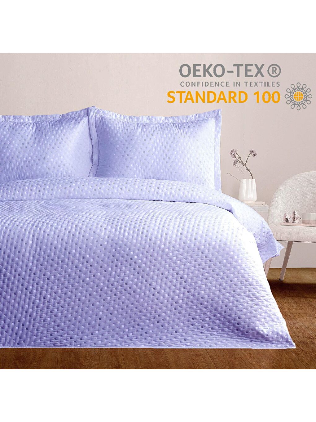 Lacivert Tek Kişilik Yatak Örtüsü Lavanta 160x220Cm