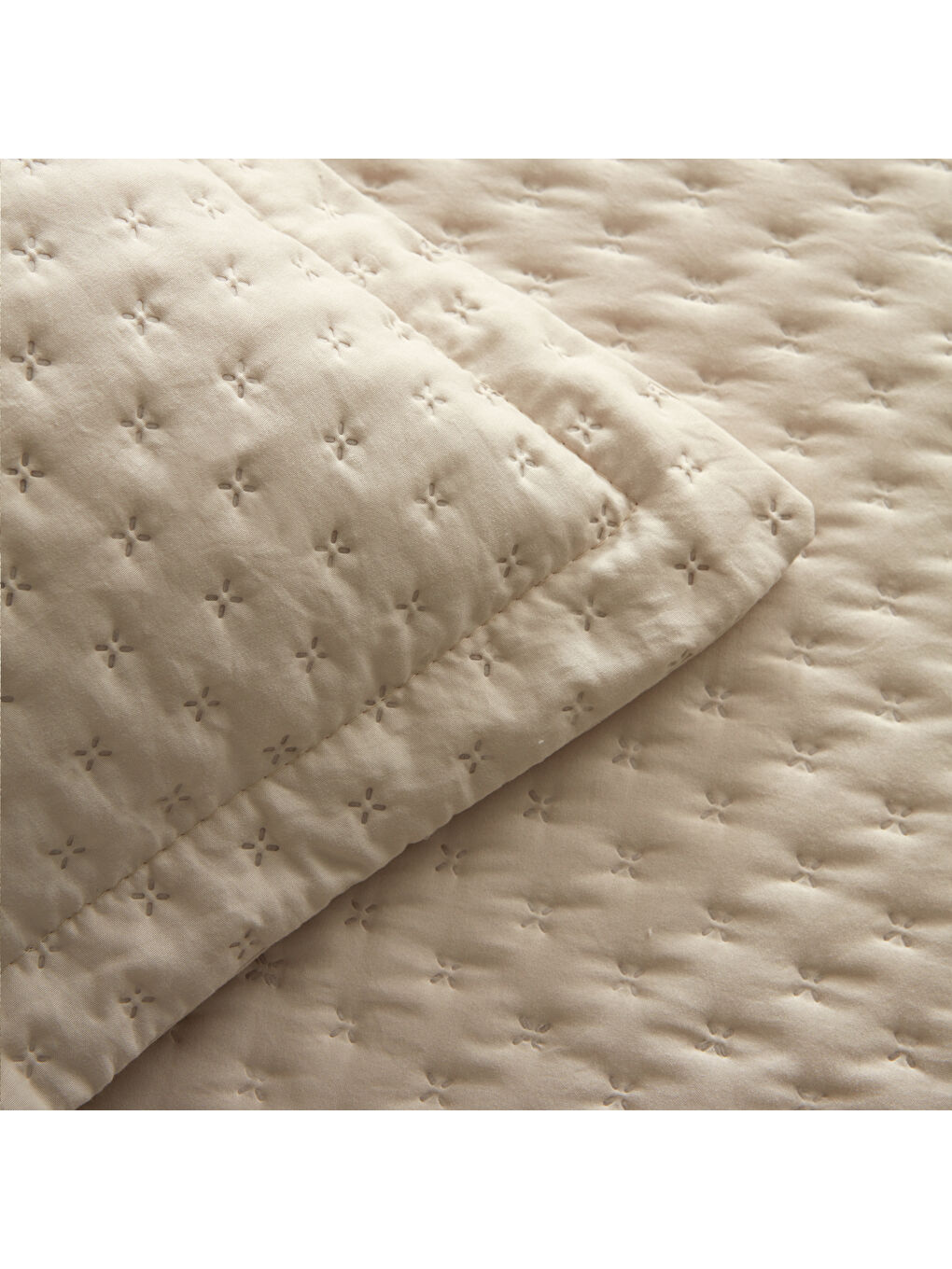 Çift Kişilik Yatak Örtüsü Bej 200x220-1