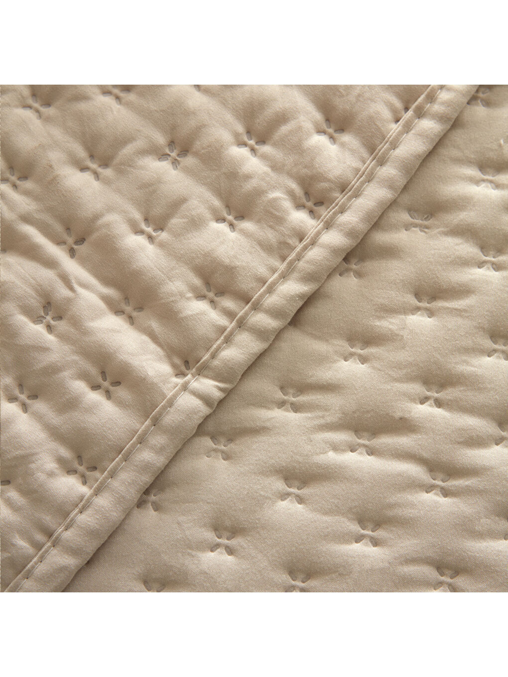 Çift Kişilik Yatak Örtüsü Bej 200x220-3
