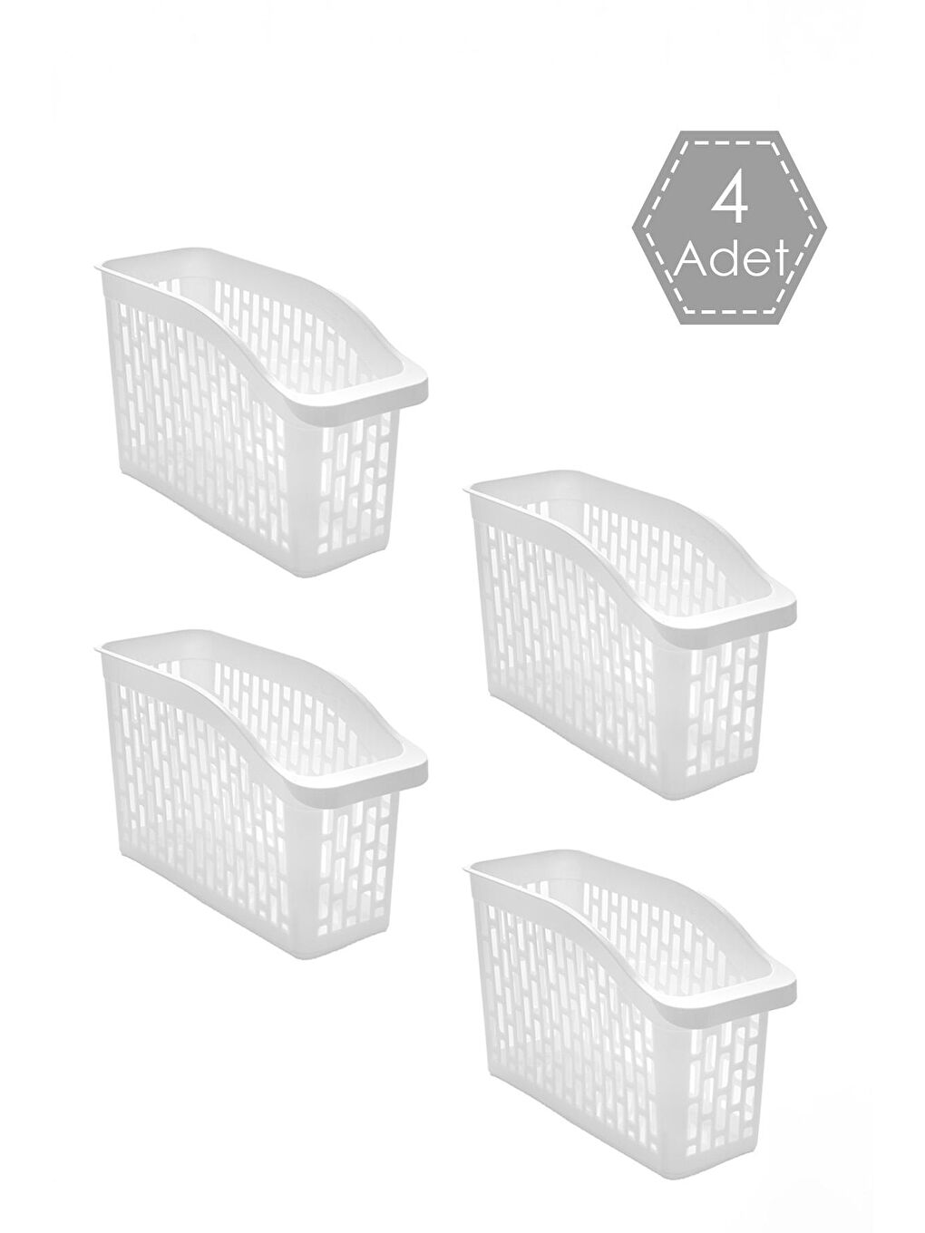 Beyaz Org-22 4 lü Çok Amaçlı Buzdolabı İçi Düzenleyici Sebze Meyve Organizer Sepet-1