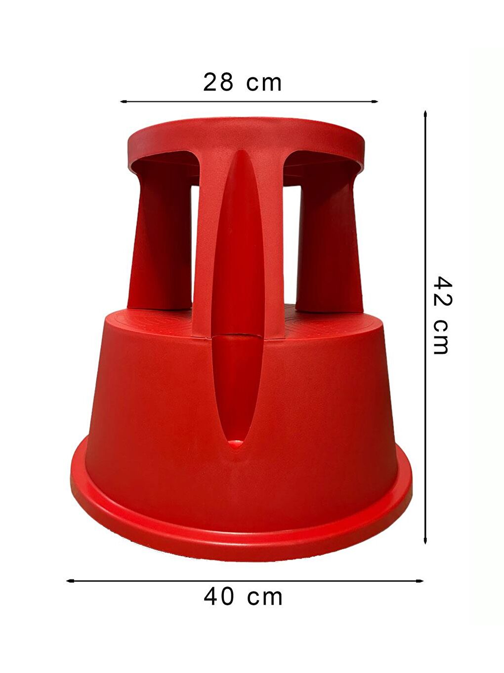 Basamaklı Kaymaz Tabure Kırmızı-3