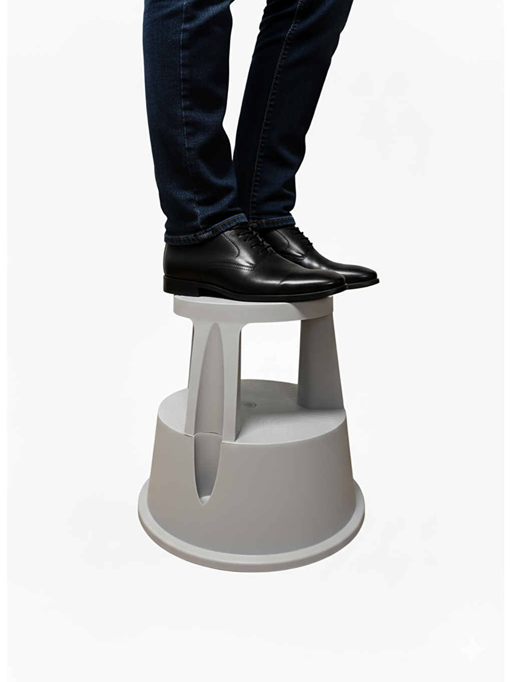 Basamaklı Kaymaz Tabure-açık Gri-1