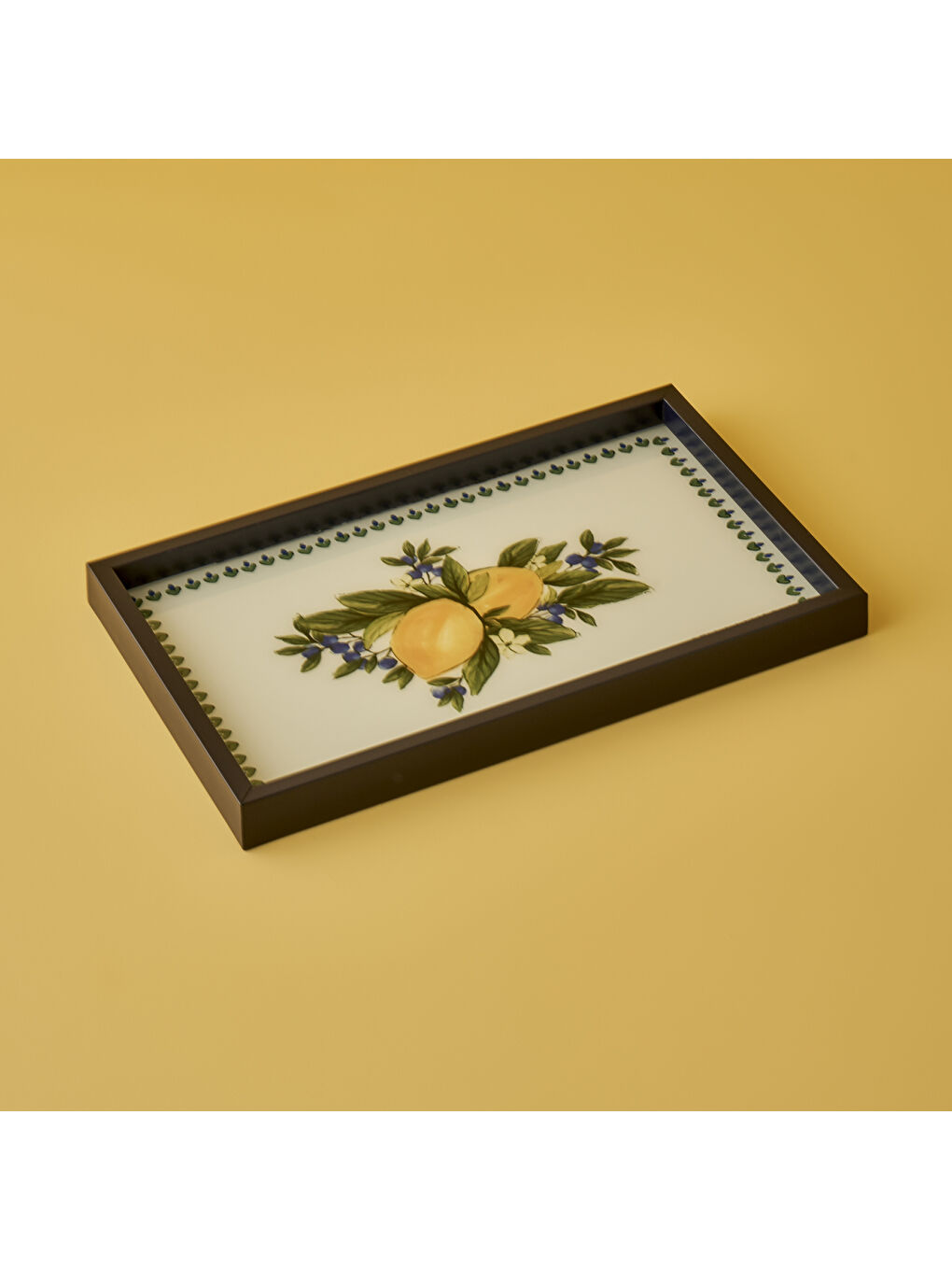 Karışık Lemoncello Dekoratif Cam Tepsi (22x37 cm)