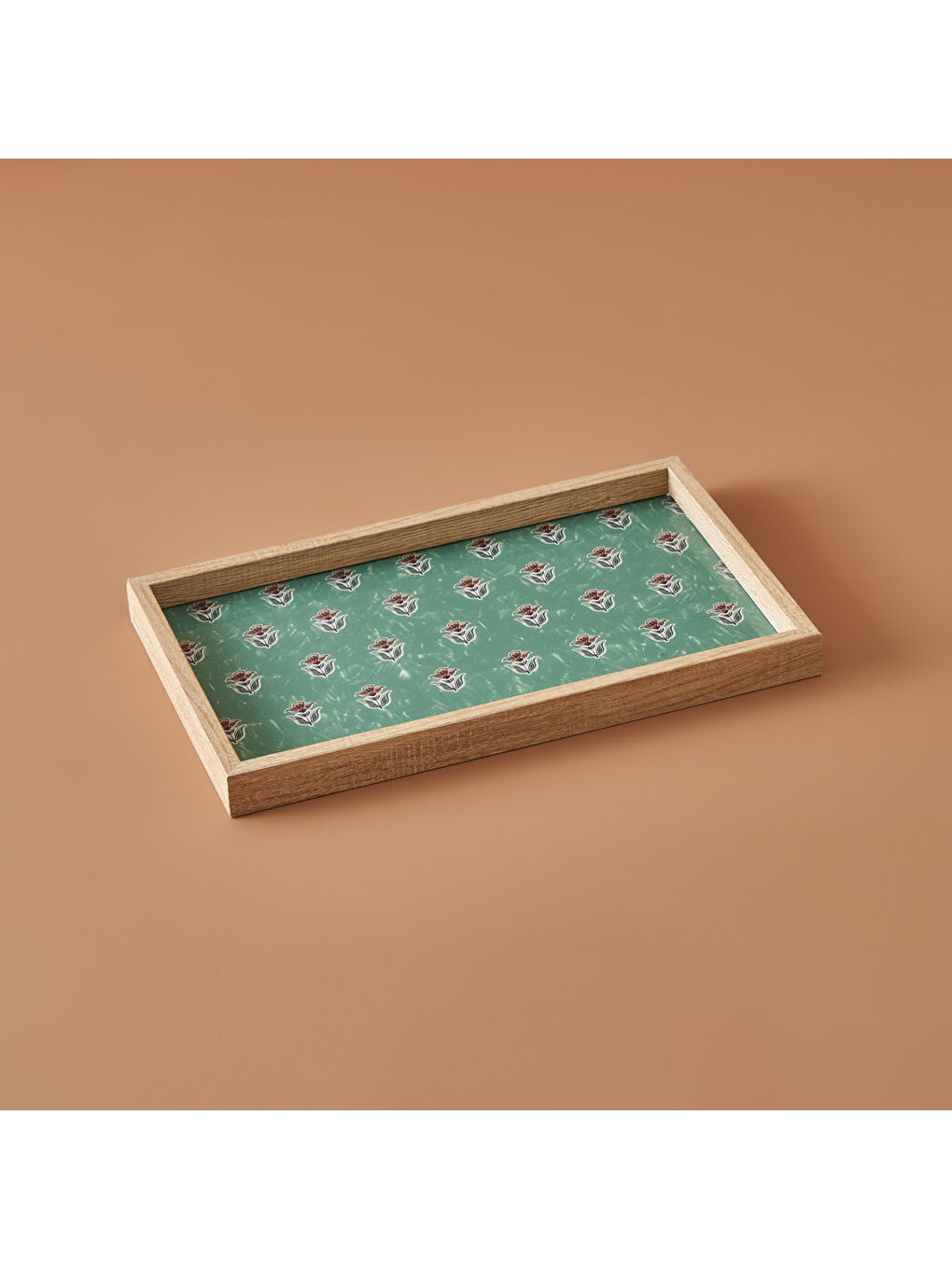 Karışık Indian Cam Tepsi Yeşil (22x37 cm)