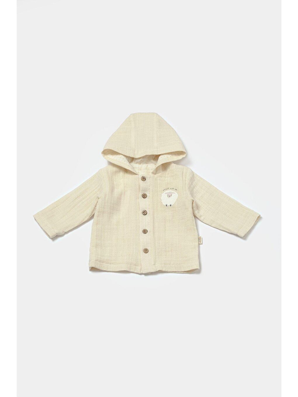 Bej Müslin Kapüşonlu Ceket & Pantolon Set-3