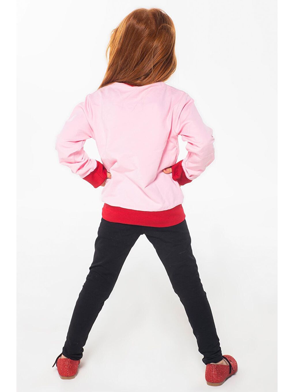 Pembe Gazelle Kız Çocuk Sweatshirt + Tayt Takım-1