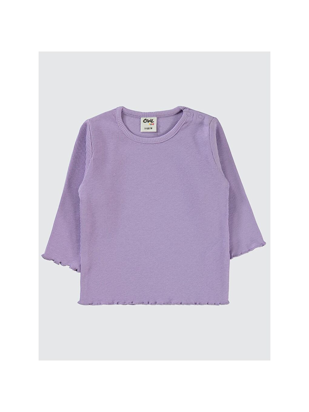 Baby Kol Ucu Detaylı 6-18 Ay Sweatshirt - Lila-2
