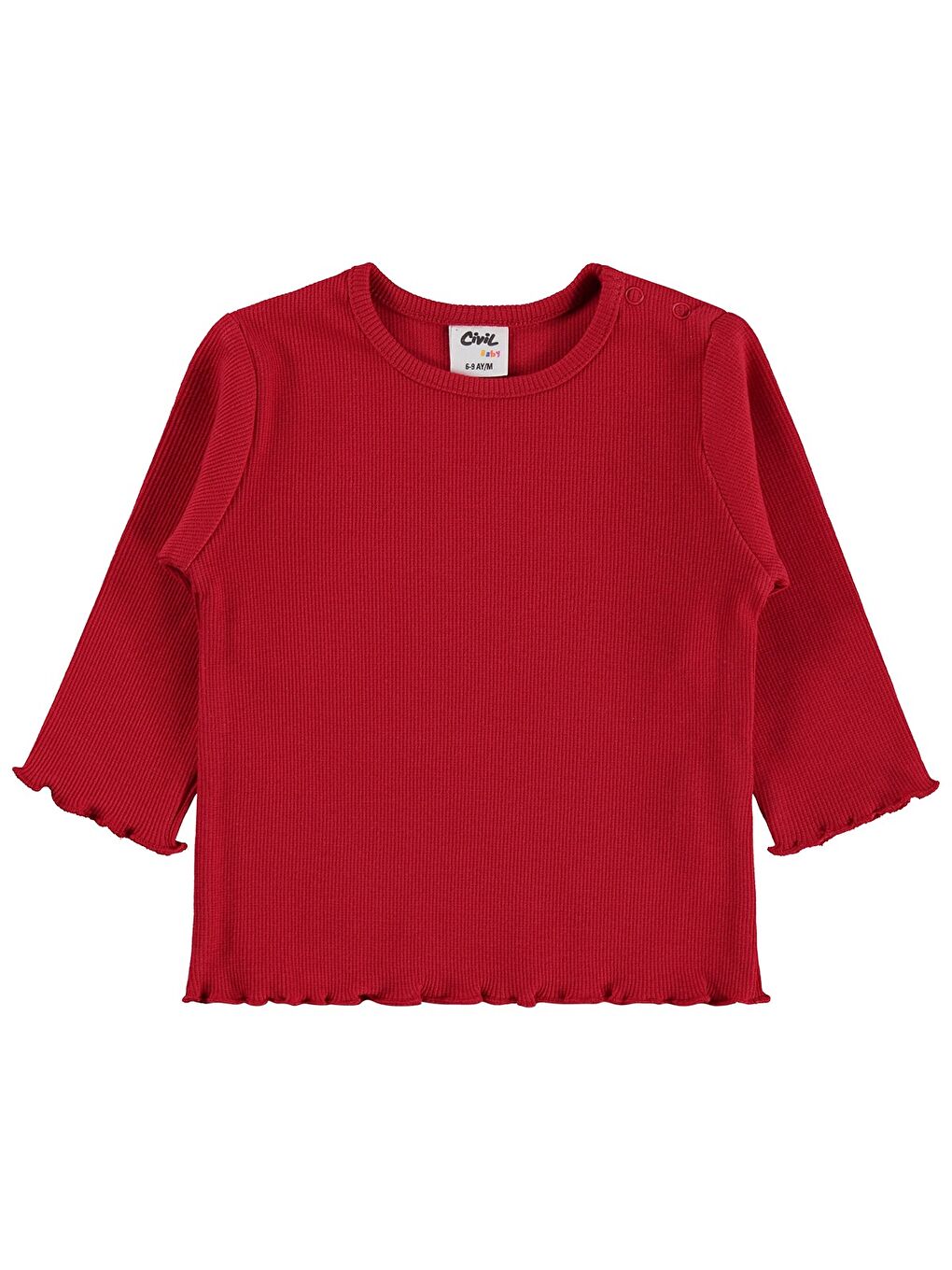 Baby Kol Ucu Detaylı 6-18 Ay Sweatshirt - Kırmızı