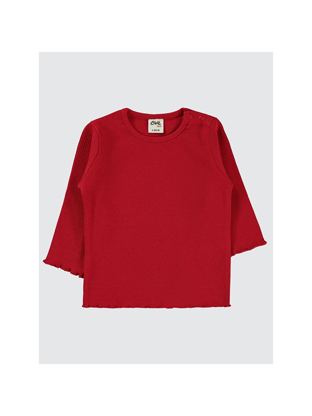 Baby Kol Ucu Detaylı 6-18 Ay Sweatshirt - Kırmızı-2